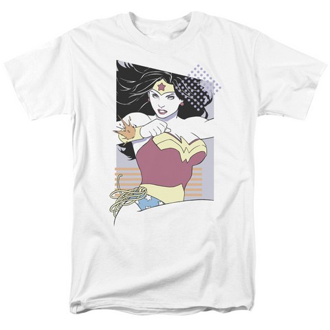 Jla-Ww 80S Minimal Short Sleeve Adult 18-1 Tee- White - Medium