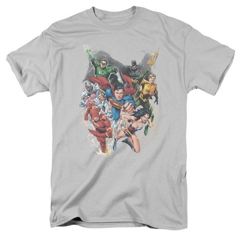 Jla-Refuse To Give Up Short Sleeve Adult 18-1 Tee- Silver - 2X