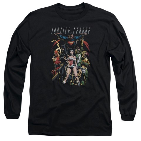 Jla-Dark Days Long Sleeve Adult 18-1 Tee- Black - Large