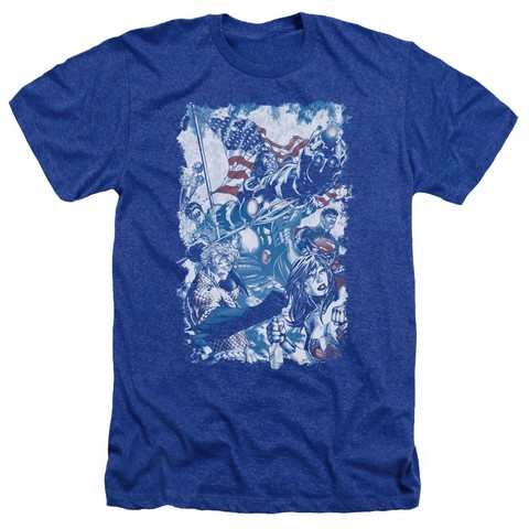 Jla-American Justice Adult Heather Tee- Royal - Small