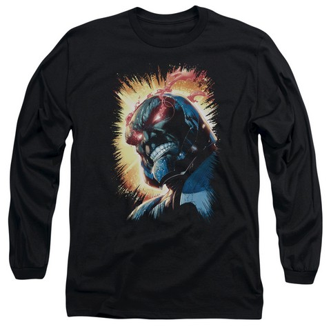 Jla-Darkseid Is Long Sleeve Adult 18-1 Tee- Black - Medium