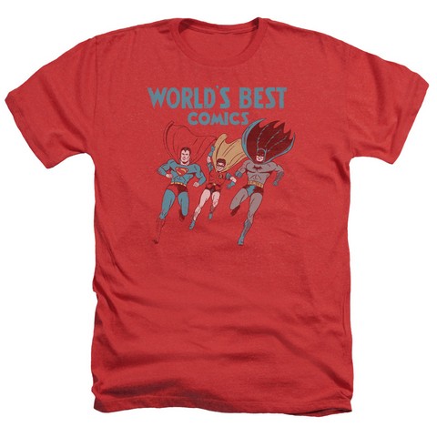 Jla-Worlds Best Adult Heather Tee- Red - 2X