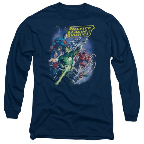 Jla-Onward Long Sleeve Adult 18-1 Tee- Navy - Small