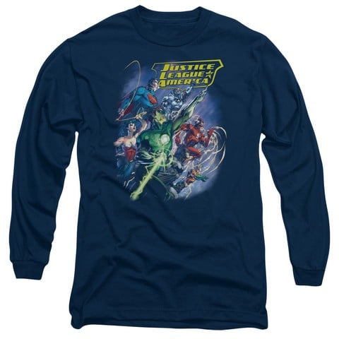 Jla-Onward Long Sleeve Adult 18-1 Tee- Navy - Medium
