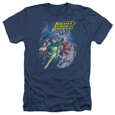 Jla-Onward Adult Heather Tee- Navy - Small