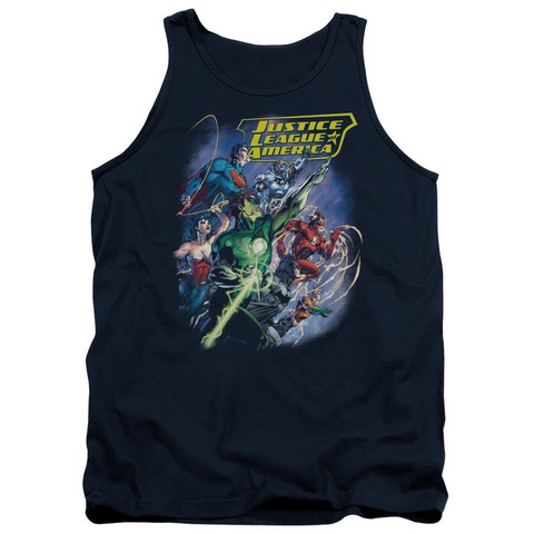 Jla-Onward Adult Tank Top- Navy - 2X