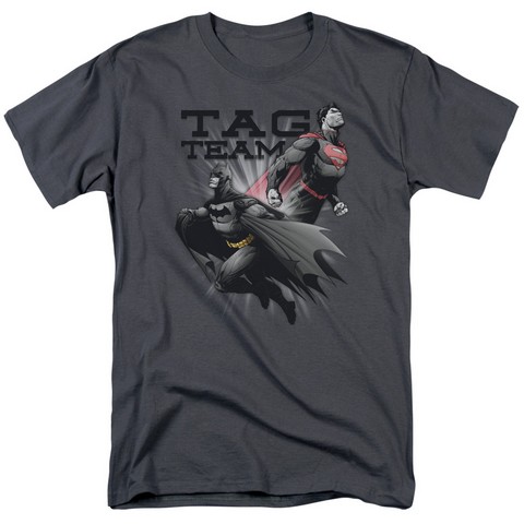 Jla-Tag Team Short Sleeve Adult 18-1 Tee- Charcoal - Medium