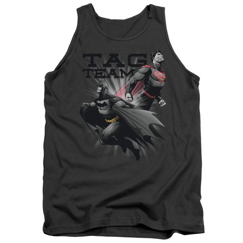 Jla-Tag Team Adult Tank Top- Charcoal - Medium