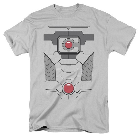 Jla-Cyborg Costume Short Sleeve Adult 18-1 Tee- Silver - Medium