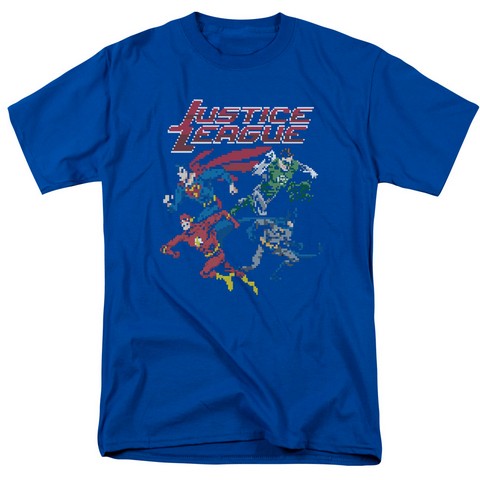 Jla-Pixel League Short Sleeve Adult 18-1 Tee- Royal - 4X -  Trevco, JLA434B-AT-7