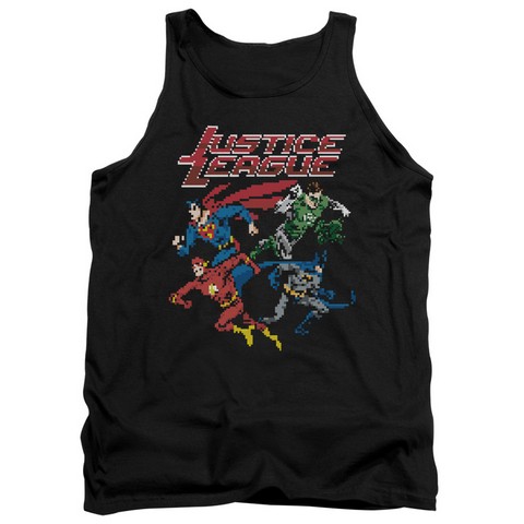 Jla-Pixel League Adult Tank Top- Black - Medium