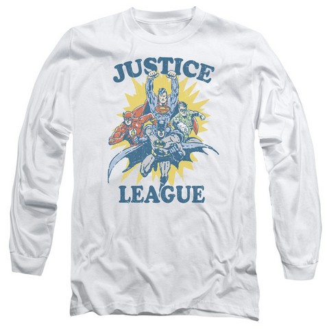 Jla-Lets Do This Long Sleeve Adult 18-1 Tee- White - Small