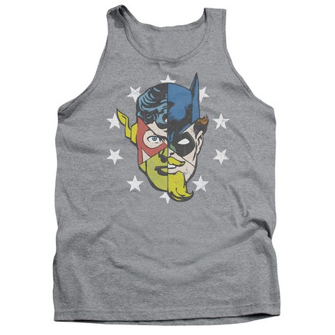 Jla-Face Off Adult Tank Top- Athletic Heather - Medium