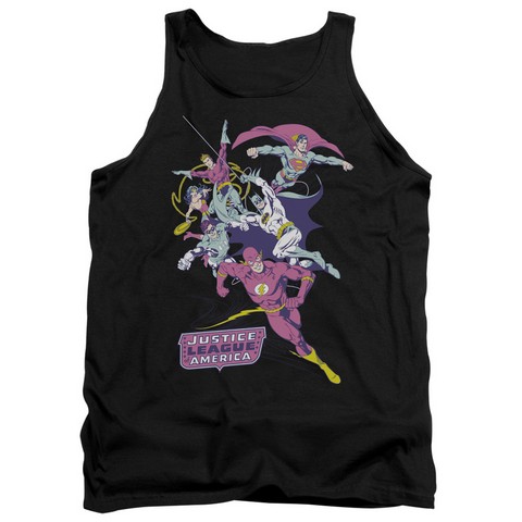 Jla-Colorful League Adult Tank Top- Black - Medium