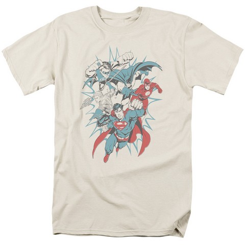 Jla-Pop Group Short Sleeve Adult 18-1 Tee- Cream & Ivory - Small