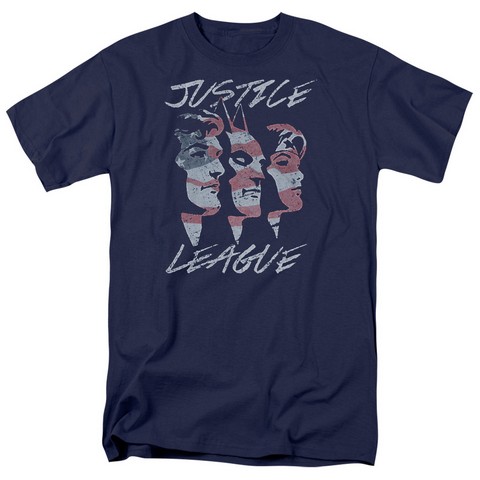Jla-Justice For America Short Sleeve Adult 18-1 Tee- Navy - Medium