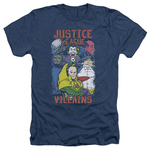 Jla-Justice For America Adult Heather Tee- Navy - Small