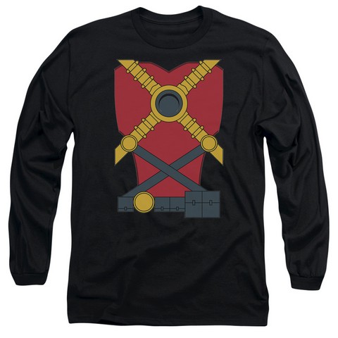 Jla-Red Robin Long Sleeve Adult 18-1 Tee- Black - Small