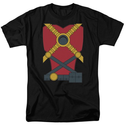Jla-Red Robin Short Sleeve Adult 18-1 Tee, Black - Medium