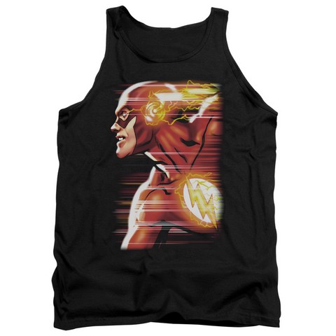 Jla-Speed Head Adult Tank Top- Black - 2X