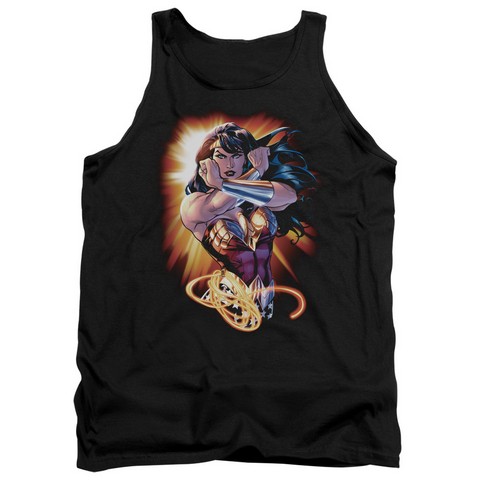 Jla-Wonder Rays Adult Tank Top, Black - 2X