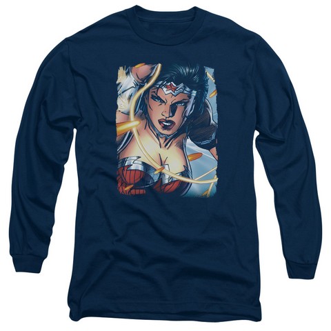Jla-Scowl Long Sleeve Adult 18-1 Tee- Navy - Medium