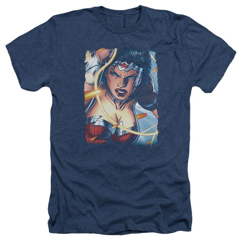 Jla-Scowl Adult Heather Tee- Navy - Medium -  Trevco, JLA471-HA-2