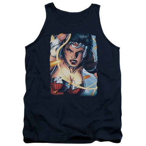Jla-Scowl Adult Tank Top- Navy - Medium