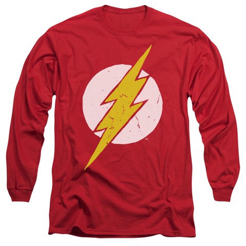 Jla-Rough Flash Long Sleeve Adult 18-1 Tee, Red - 2X
