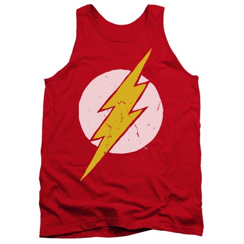 Jla-Rough Flash Adult Tank Top- Red - XL