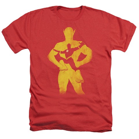 Jla-Flash Knockout Adult Heather Tee- Red - Large