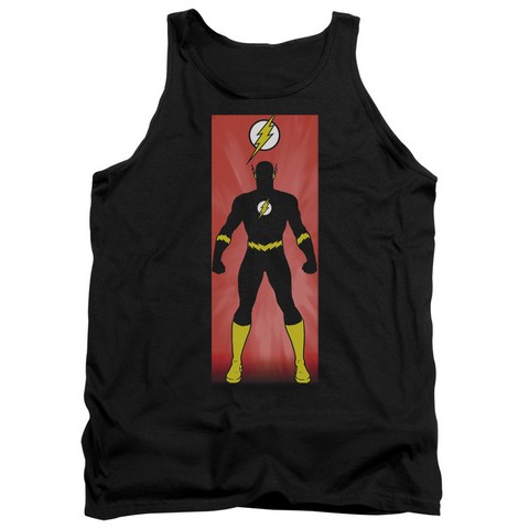 Jla-Flash Block Adult Tank Top - Black - Medium