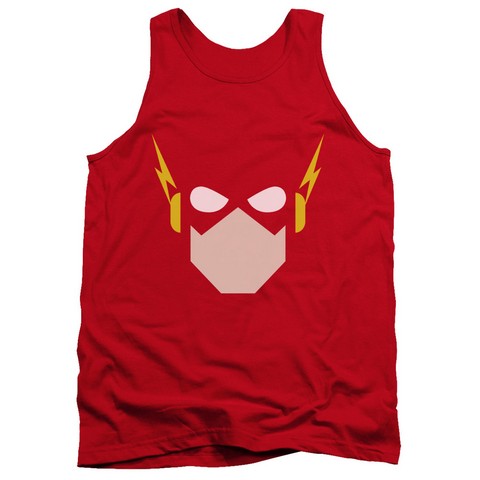 Jla-Flash Head Adult Tank Top- Red - Small