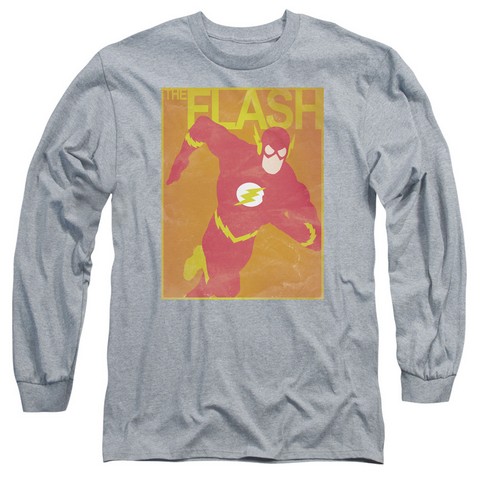 Jla-Simple Flash Poster Long Sleeve Adult 18-1 Tee - Athletic Heather - Small