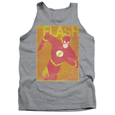 Jla-Simple Flash Poster Adult Tank Top- Athletic Heather - Small