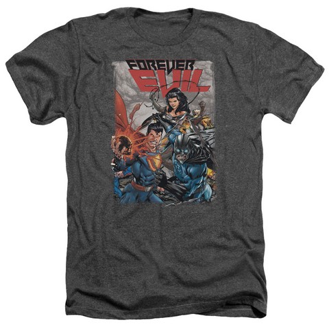 Jla-Crime Syndicate Adult Heather Tee- Charcoal - Medium