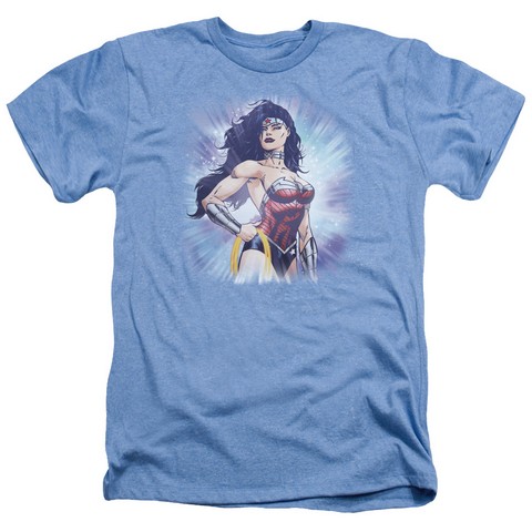 Jla-Warrior Adult Heather Tee- Light Blue - Medium