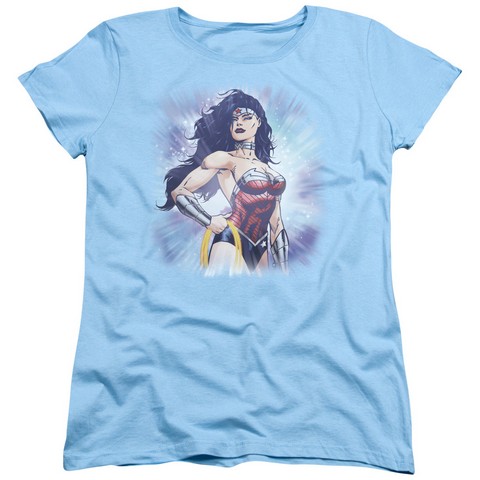 Jla-Warrior Short Sleeve Womens Tee- Light Blue - Medium -  Trevco, JLA489C-WT-2