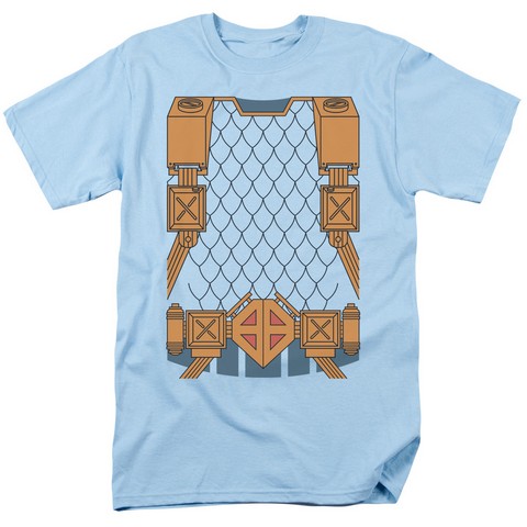Jla-Deathstroke Uniform Short Sleeve Adult 18-1 Tee, Light Blue - Medium