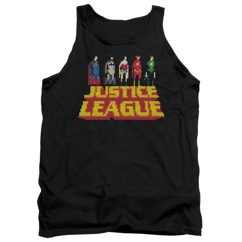 Jla-Standing Above Adult Tank Top- Black - Medium
