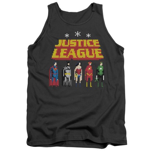 Jla-Standing Below Adult Tank Top- Charcoal - Small