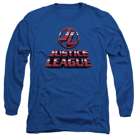 Jla-8 Bit Jla Long Sleeve Adult 18-1 Tee- Royal Blue - Medium