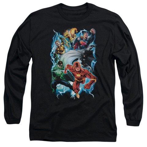 Jla-Electric Team Long Sleeve Adult 18-1 Tee- Black - Medium