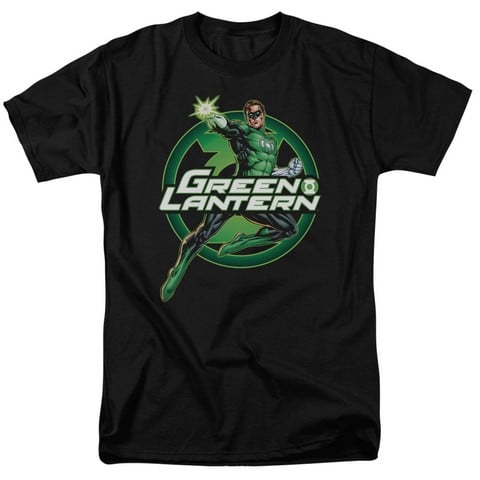 Jla-Lantern Glow Short Sleeve Adult 18-1 Tee- Black - Medium