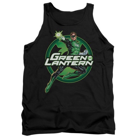 Jla-Lantern Glow Adult Tank Top- Black - Small
