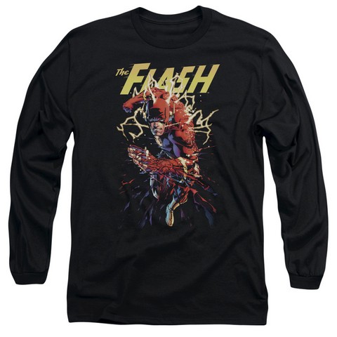Jla-Ripping Apart Long Sleeve Adult 18-1 Tee- Black - Medium