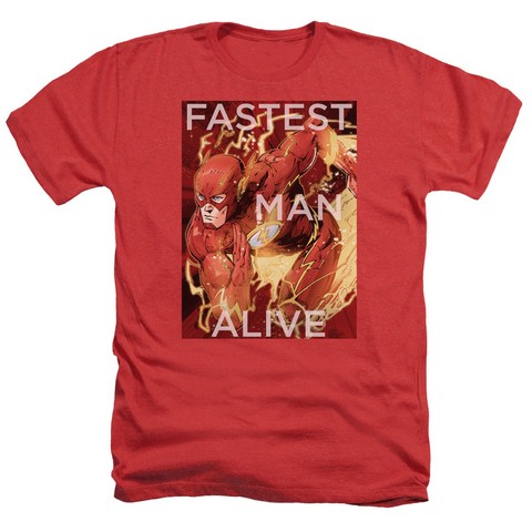 Jla-Fastest Man Alive Adult Heather Tee- Red - Small