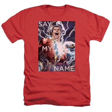 Jla-Say My Name Adult Heather Tee- Red - 2X