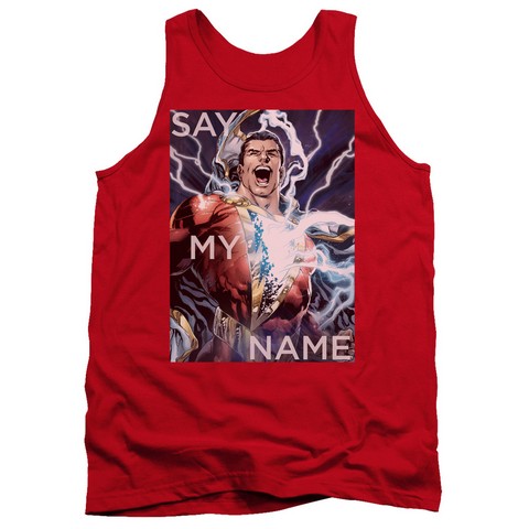 Jla-Say My Name Adult Tank Top- Red - Medium