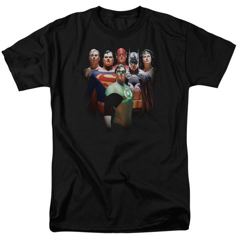 Jla-Roll Call Short Sleeve Adult 18-1 Tee- Black - 2X